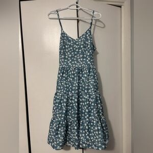 Floral Smocked Tiered Midi Dress - Teal